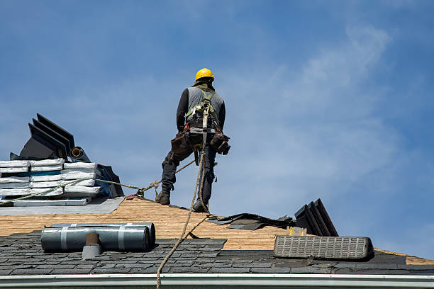 Professional Gutter Installation technician working in West Chesterfield, NH